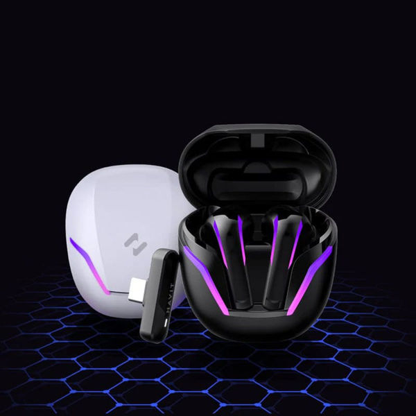 Havit - Wireless Earbuds (TW970) - for Gaming, with Dongle, Bluetooth 5.3, RGB, Type-C, 400mAh - White