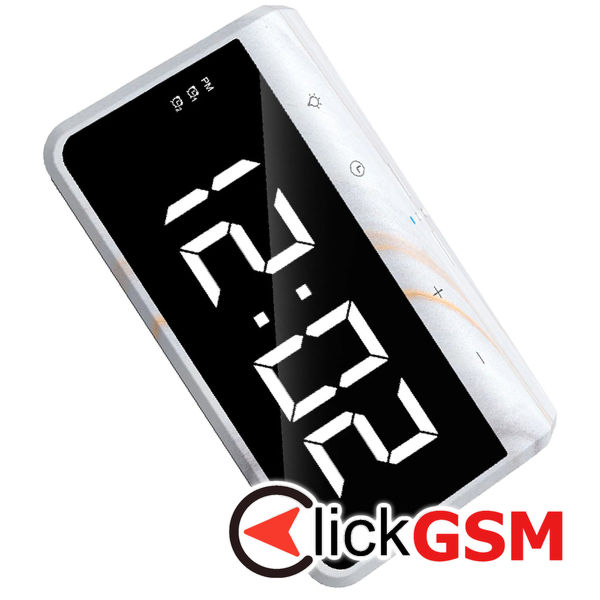 Havit - Desk Phone Wireless Charger (W320) - with Digital Clock, RGB LED Light, 15W - Marble