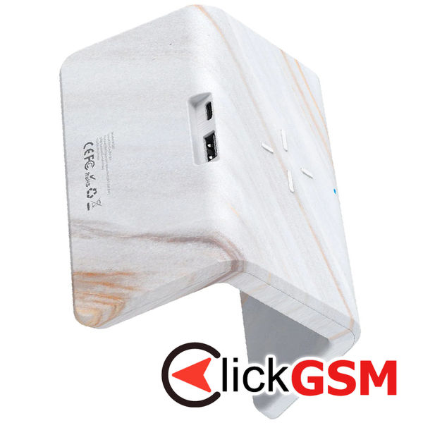 Havit - Desk Phone Wireless Charger (W320) - with Digital Clock, RGB LED Light, 15W - Marble