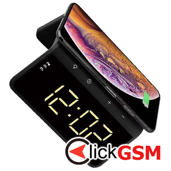 Havit - Desk Phone Wireless Charger (W320) - with Digital Clock, RGB LED Light, 15W - Marble