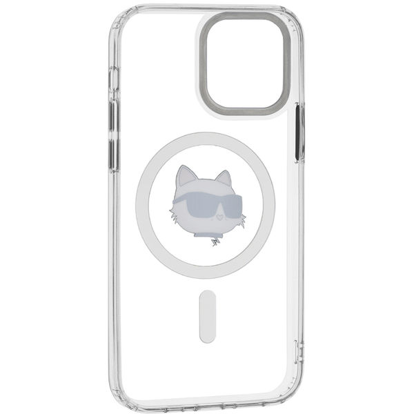 Karl Lagerfeld - IML MagSafe (KLHMP12MHLSCHH) - iPhone 12 / iPhone 12 Pro - White Metal Choupette`s Head