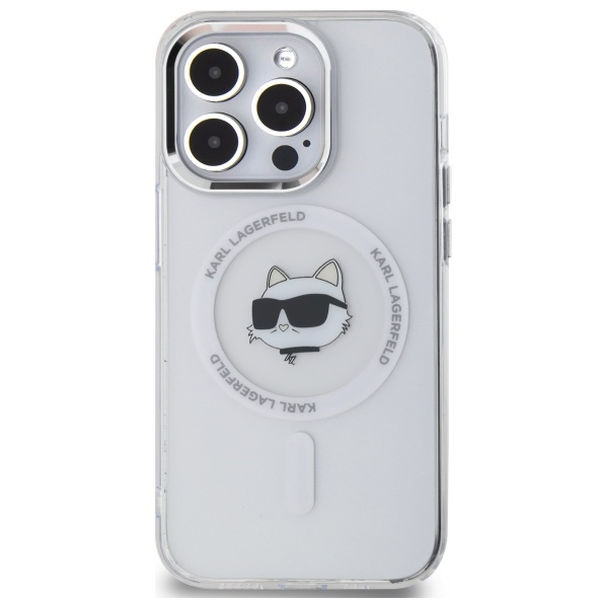 Karl Lagerfeld - IML MagSafe (KLHMP12MHLSCHH) - iPhone 12 / iPhone 12 Pro - White Metal Choupette`s Head