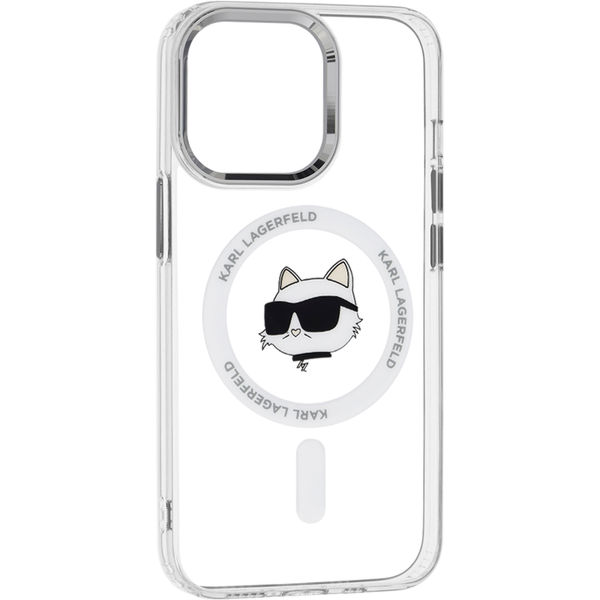 Karl Lagerfeld - IML MagSafe (KLHMP13LHLSCHH) - iPhone 13 Pro - White Metal Choupette`s Head