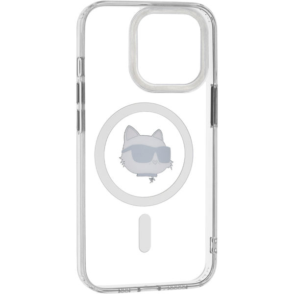 Karl Lagerfeld - IML MagSafe (KLHMP13LHLSCHH) - iPhone 13 Pro - White Metal Choupette`s Head