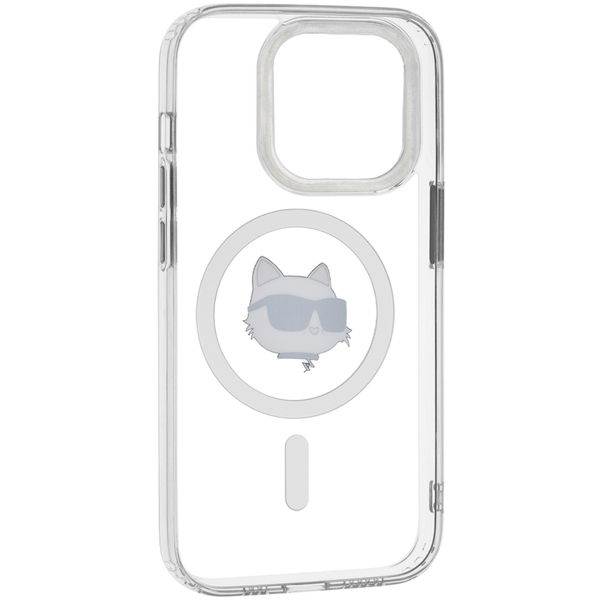 Karl Lagerfeld - IML MagSafe (KLHMP14LHLSCHH) - iPhone 14 Pro - White Metal Choupette`s Head