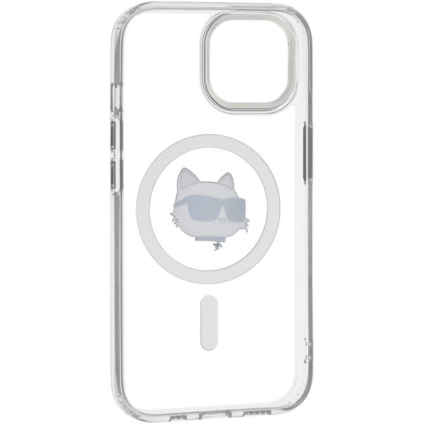 Karl Lagerfeld - IML MagSafe (KLHMP15SHLSCHH) - iPhone 15 - White Metal Choupette`s Head