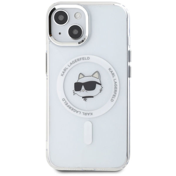 Karl Lagerfeld - IML MagSafe (KLHMP15SHLSCHH) - iPhone 15 - White Metal Choupette`s Head