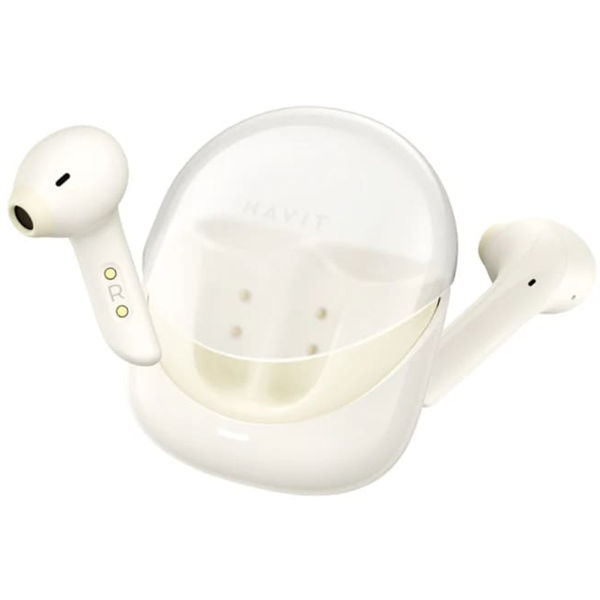 Havit - Wireless Earbuds Modern Buds (TW974) - for Gaming, Microphone, Bluetooth 5.3, TWS, ENC, USB-C, 400mAh - Beige