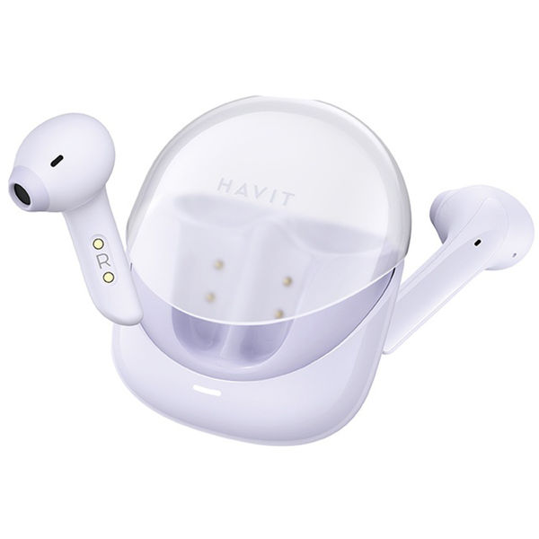 Havit - Wireless Earbuds Modern Buds (TW974) - for Gaming, Microphone, Bluetooth 5.3, TWS, ENC, USB-C, 400mAh - Purple