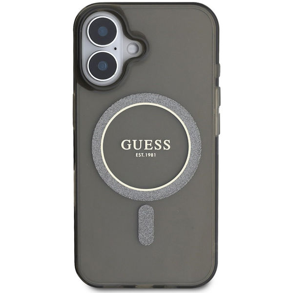 Guess - IML Glitter Circle MagSafe (GUHMP16MHFGEREK) - iPhone 16 Plus - Black