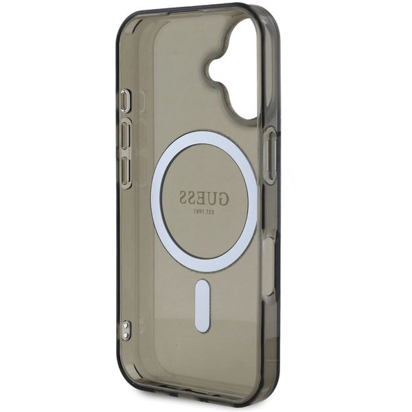 Guess - IML Glitter Circle MagSafe (GUHMP16MHFGEREK) - iPhone 16 Plus - Black