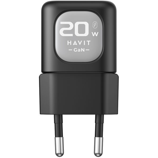 Havit - Wall Charger (UC220 EU) - USB, Type-C, GaN, 20W - Black / Gray