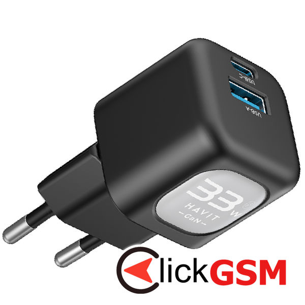 Havit - Wall Charger (UC230 EU) - Type-C, USB, 33W - Pink