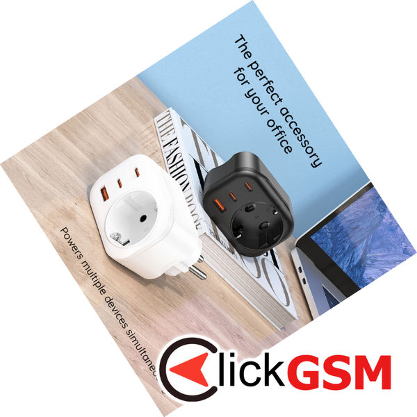 Havit - Wall Charger (UC142 EU) - EU Socket, 2x Type-C, USB, 30W - Black