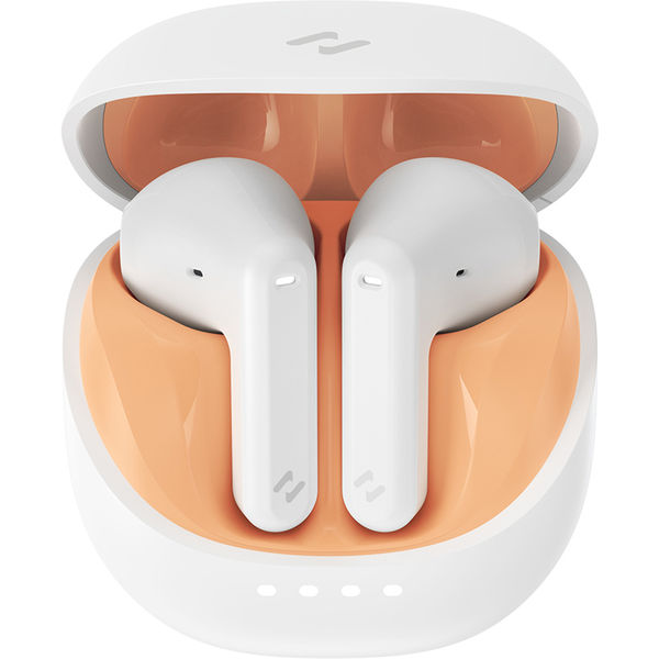 Havit - Wireless Earbuds (TW931) - Bluetooth 5.4, Half in-ear, Microphone, TWS, ENC, Type-C, 300mAh - White / Orange