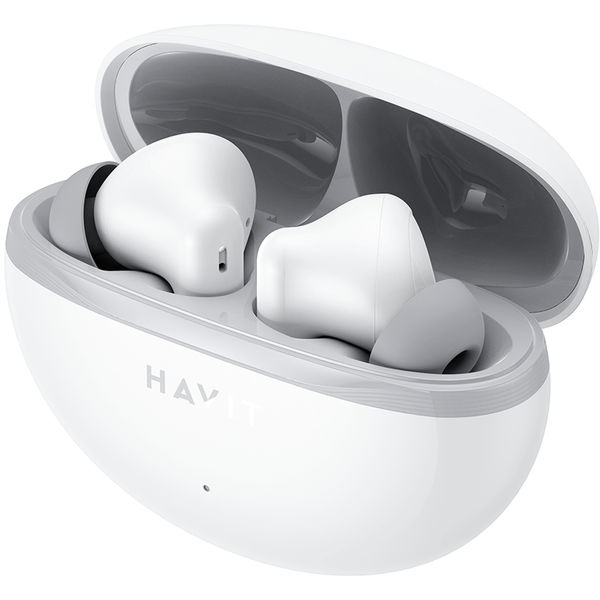 Havit - Wireless Earbuds (TW986) - In-ear, Bluetooth 5.4, with Microphone, TWS, ENC, Type-C, 400mAh - White