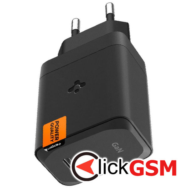 Spigen - Wall Charger Arcstation Pro (651) - with Cable, Type-C, Super Fast Charging, GaN, 65W, 2m - Black