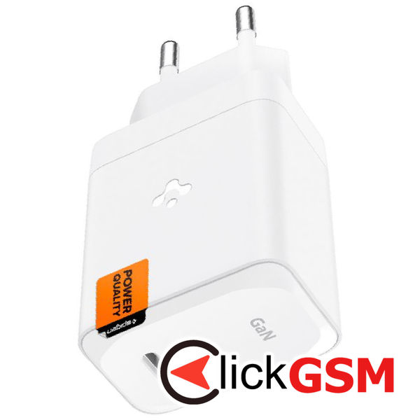 Spigen - Wall Charger Arcstation Pro (651) - with Cable, Type-C, Super Fast Charging, GaN, 65W, 2m - White