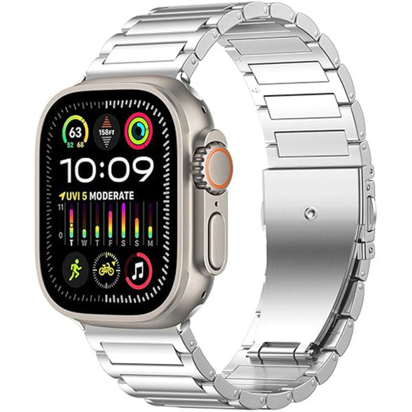 Techsuit - Watchband (W012) - Apple Watch 1/2/3/4/5/6/7/8/9/10/SE/SE 2 (38/40/41/42mm) - Silver