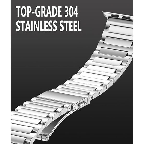 Techsuit - Watchband (W012) - Apple Watch 1/2/3/4/5/6/7/8/9/10/SE/SE 2 (38/40/41/42mm) - Silver