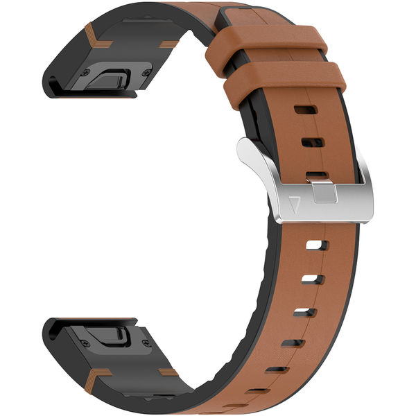 Techsuit - Watchband QuickFit 26mm (W071) - Garmin Fenix 3/3 HR/5X/5X Plus/6X/6X Pro/7X/7X Pro Solar - Brown
