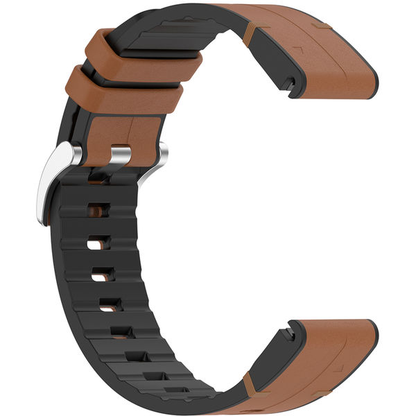 Techsuit - Watchband QuickFit 22mm (W071) - Garmin Fenix 5/5 Plus 6/6 Pro/7/Forerunner 935/945/Approach S60 - Brown