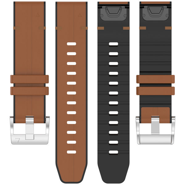 Techsuit - Watchband QuickFit 22mm (W071) - Garmin Fenix 5/5 Plus 6/6 Pro/7/Forerunner 935/945/Approach S60 - Brown