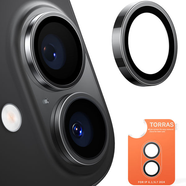 Torras - Lensguard Camera Protector - iPhone 16 Plus - Black