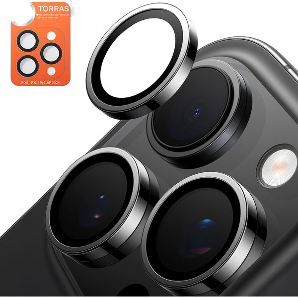 Torras - Lensguard Camera Protector - iPhone 16 Pro Max - Black