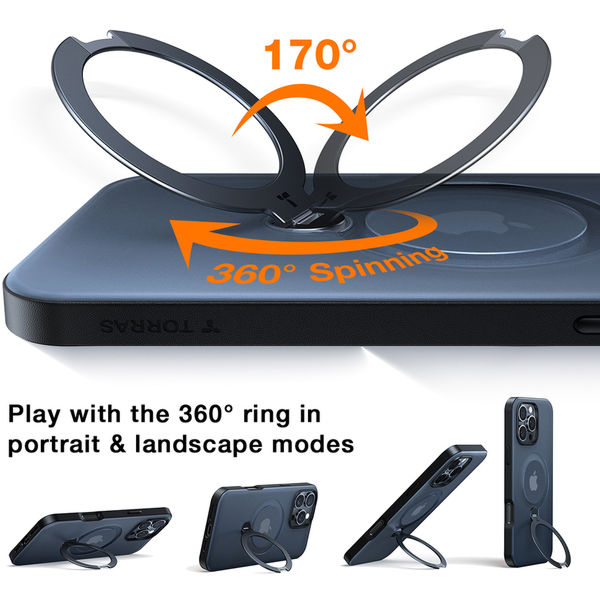 Torras - Ostand Spin Series - iPhone 16 Pro Max - Black