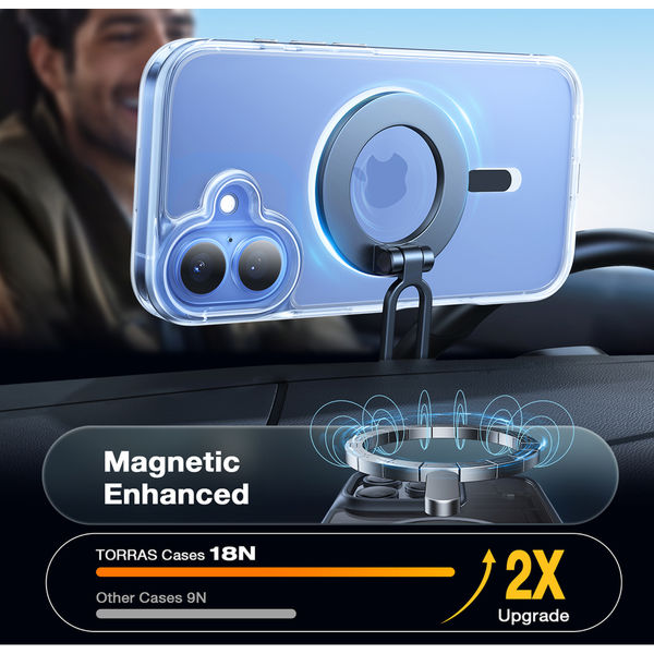Torras - Diamond MagSafe Series - iPhone 16 - Clear