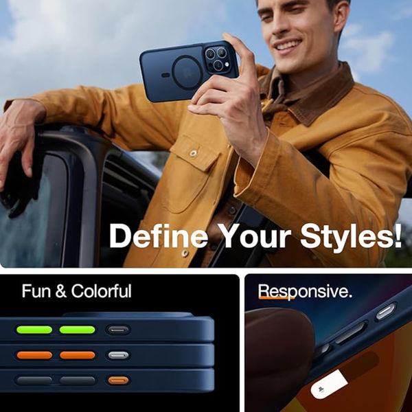 Torras - Guardian Magnetic Series - iPhone 15 Pro Max - Navy Blue