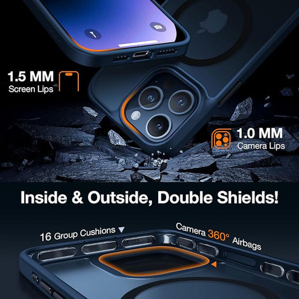 Torras - Guardian Magnetic Series - iPhone 15 Pro Max - Navy Blue