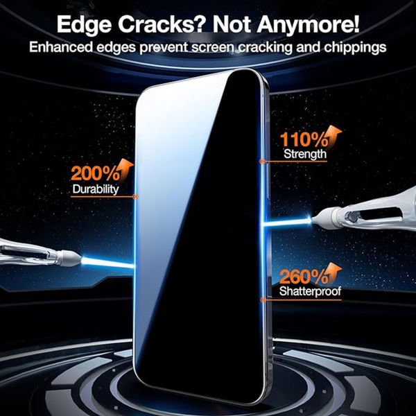 Torras - GlassGo Tempered Screen Protector - iPhone 15 Pro - Black