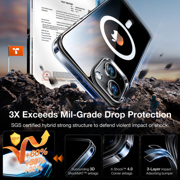 Torras - Diamond MagSafe Series - iPhone 15 - Clear