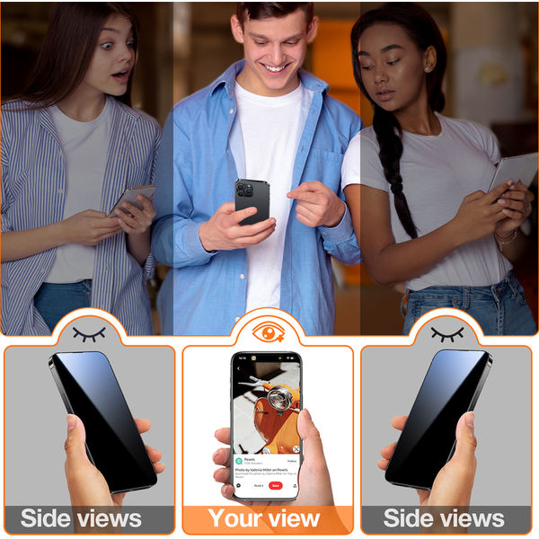 Torras - GlassGo Epic Privacy - iPhone 15 Pro Max - Black