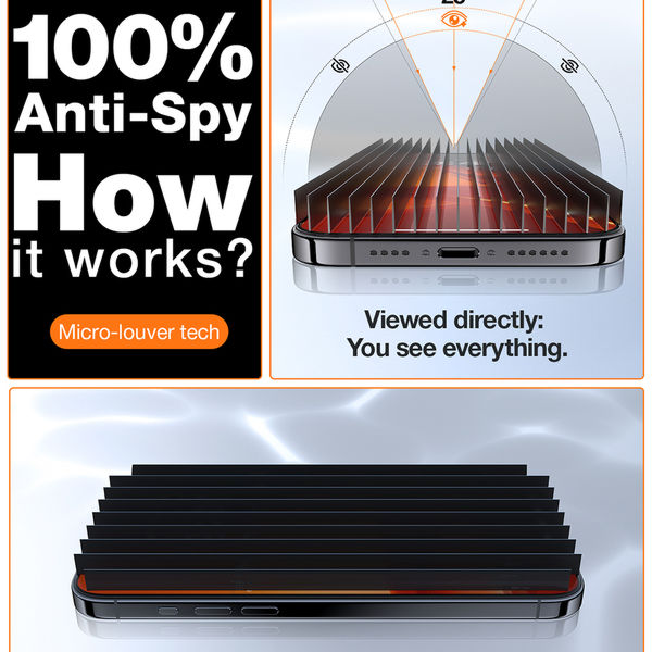 Torras - GlassGo Epic Privacy - iPhone 15 Pro Max - Black