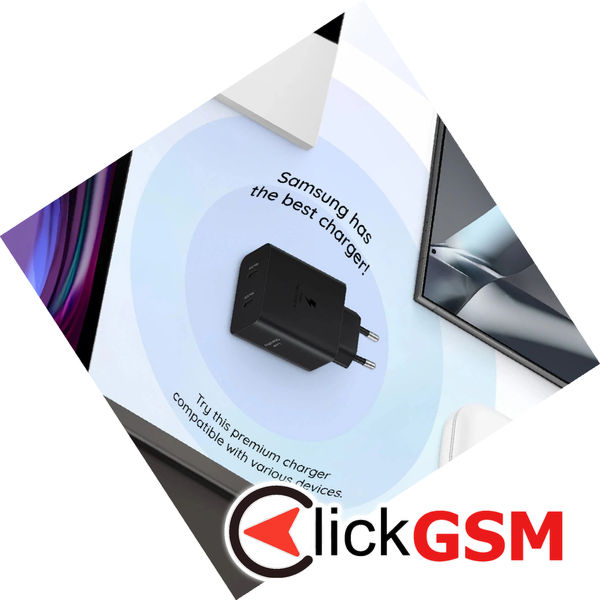 Samsung - Original Wall Charger T5020XBE (EP-T5020XBEGEU) - 2x Type-C, 50W, with USB-C Cable - Black