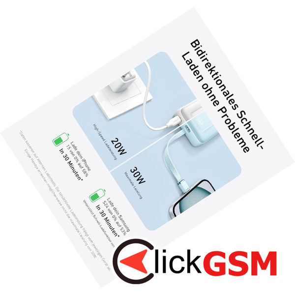 Anker - Power Bank Zolo (A1688H21) - Type-C, USB, 10000mAh, 30W, with Type-C Cable - White