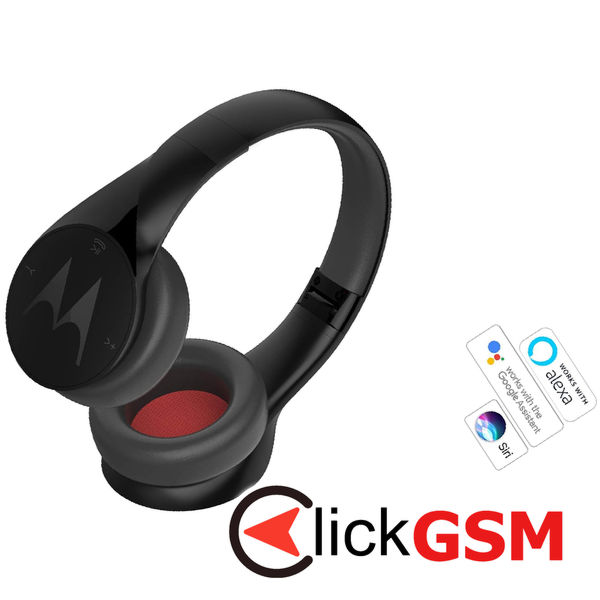 Motorola - Wireless Headphones Sound Moto (XT500) - Bluetooth, On-Ear, Multipoint, Alexa, Siri, Noise Isolation - Black