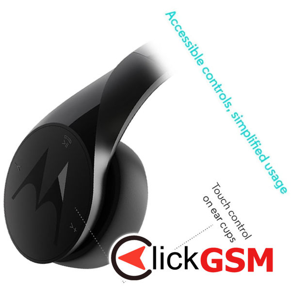 Motorola - Wireless Headphones Sound Moto (XT500) - Bluetooth, On-Ear, Multipoint, Alexa, Siri, Noise Isolation - Black