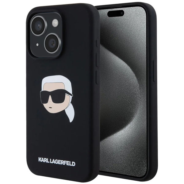 Karl Lagerfeld - Silicone MagSafe (KLHMP15SSKHPPLK) - iPhone 15 - Karl`s Head