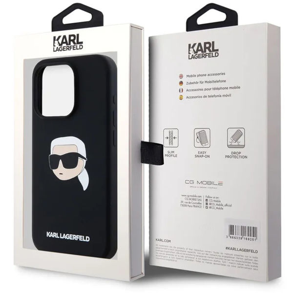 Karl Lagerfeld - Silicone MagSafe (KLHMP15SSKHPPLK) - iPhone 15 - Karl`s Head