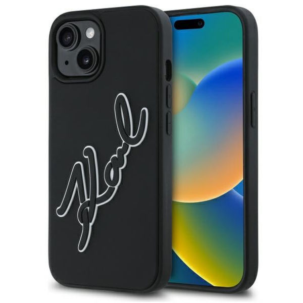 Karl Lagerfeld - 3D Design (KLHCP15S3DRKSDLK) - iPhone 15 - Rubber Signature
