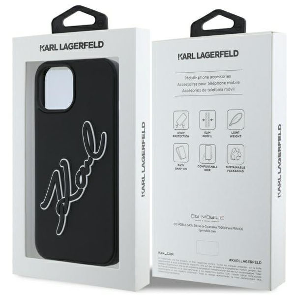 Karl Lagerfeld - 3D Design (KLHCP15S3DRKSDLK) - iPhone 15 - Rubber Signature