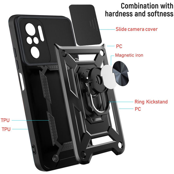 Techsuit - CamShield Series - Xiaomi Redmi Note 10 4G / Note 10S / Poco M5s - Black