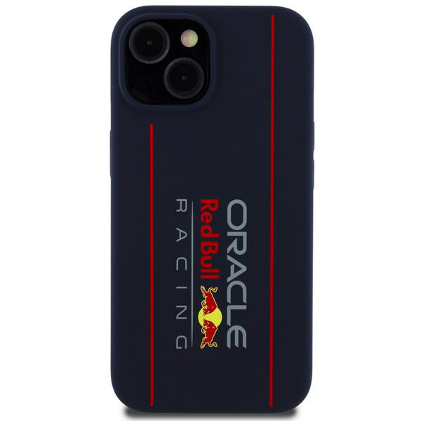 Red Bull Racing - Silicone Oversize Vertical Logo MagSafe (RBHMP15S24SIOLRV) - iPhone 15 - Navy