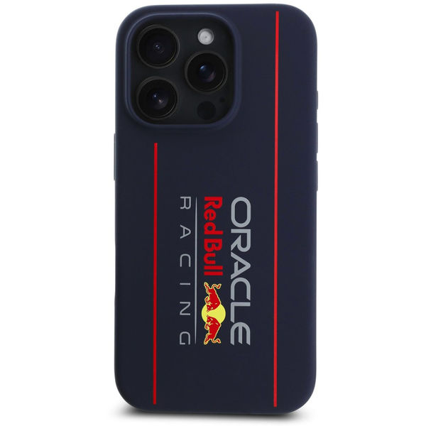 Red Bull Racing - Silicone Oversize Vertical Logo MagSafe (RBHMP16L24SIOLRV) - iPhone 16 Pro - Navy