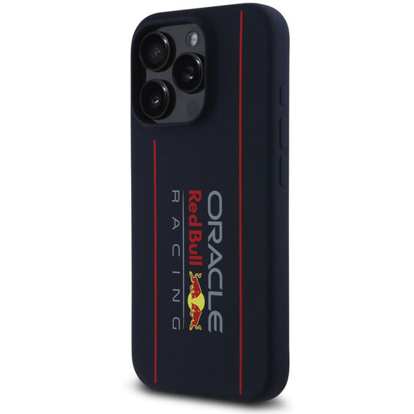 Red Bull Racing - Silicone Oversize Vertical Logo MagSafe (RBHMP16L24SIOLRV) - iPhone 16 Pro - Navy