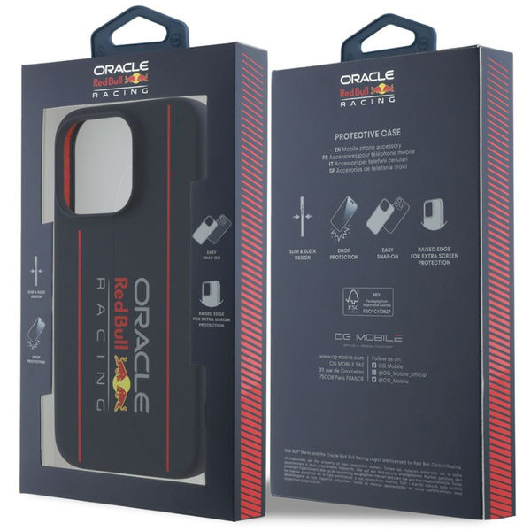 Red Bull Racing - Silicone Oversize Vertical Logo MagSafe (RBHMP16L24SIOLRV) - iPhone 16 Pro - Navy